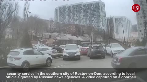 MOMENT: Explosion at FSB border patrol building in southern Russia caught on doorbell cam
