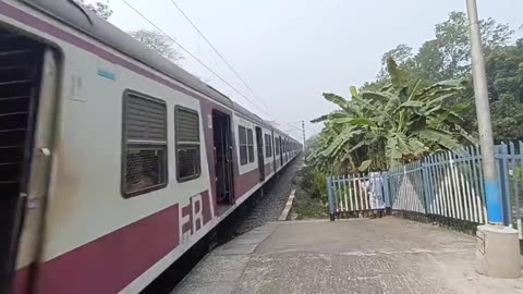 Indian Fast Suburban Train in Kolkata