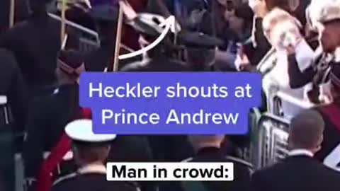 Heckler shouts atPrince AndrewMan in crowd:Andrew, you're a sick old man: