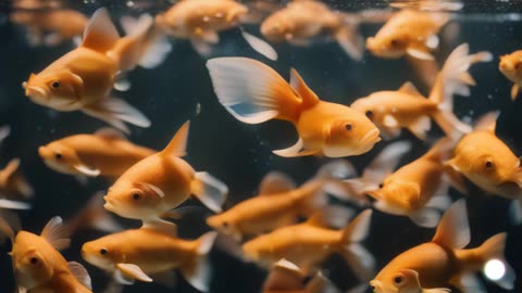 Gold fishs under the water