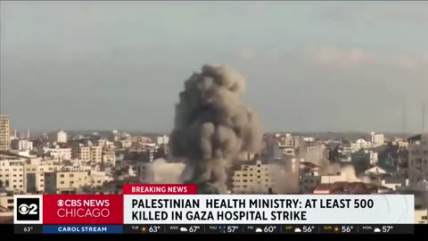 Palestinian Health Ministry: At least 500 killed in Gaza hospital blast