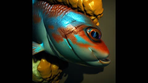 3D Render Fish ,Ai generated #Ducksolid