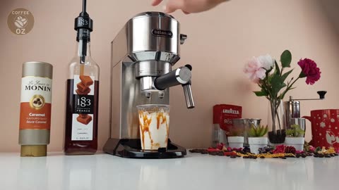 How to make iced caramel macchiato at home !! easy & fast !!