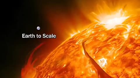 An incredible coronal mass ejection from the Sun with Earth for scale.
