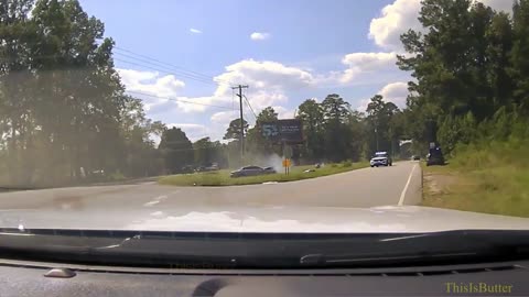 Dash cam video shows crashing vehicle, narrowly missing South Carolina deputy during chase