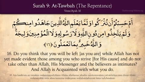 Quran: 9. Surat At-Tawbah (The Repentance) Part No 01: Arabic to English Translation HD