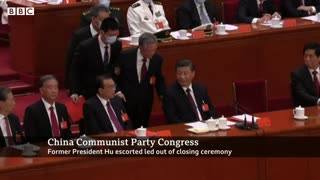 Chinese ex-president Hu Jintao escorted out of congress