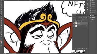 Drawing Akira the Monkey Like Those Weird Bored Ape NFTs (Real Drawing, Not A _Real NFT_ LOL)