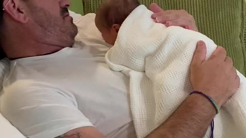 Hungry Baby Tries to Breastfeed From Dad