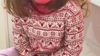 Toddler Paints Herself Red