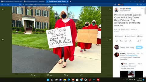 Pro- Abortion Handmaid's tale riot outside justice ACB house