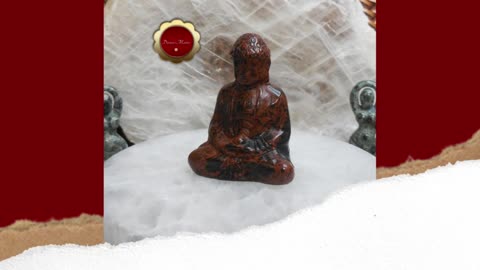 Mahogany Jasper Meditating Buddha, Carved Mahogany Jasper Buddha, Crystal Buddha