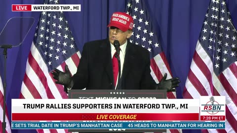 FULL SPEECH: President Trump Holds a Rally in Waterford Township, MI - 2/17/24