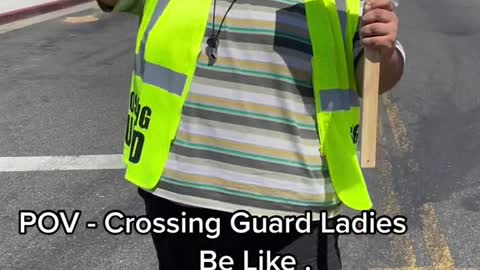 Crossing guard ladies be like !! Y’all who remembers their crossing guard lady they were real one