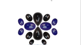 black agate and Lapis lazuli black blue color Shape oval pear Size 7*10mm 13*18mm