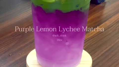 Purple lemon lychee matcha 😱😋#shorts #viral #trending #ackdrink