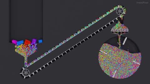 Shredding Tetris. Crusher Machine. Simulation