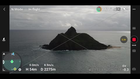 Flight to Na Mokulua Islands 2024-02-01 Thu (Flight Record)