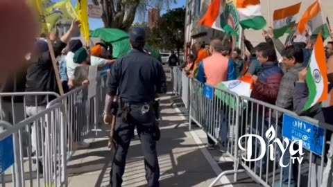 RAW: Supporters of India & Khalistan clash in front of San Francisco Indian Consulate | Diya TV