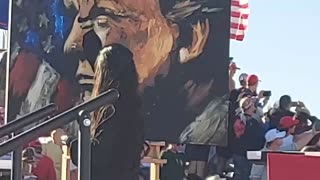OF EXCELLENCE FREE STYLING PAINTING OF PRESIDENT TRUMP PERFORMED AT THE WACO RALLY