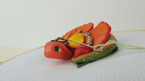 Pincushion Magnet for cross-stitching Poppy apple. Magnetic needle minder holder gift by AnneAlArt