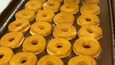 How chocolate donuts are made in factory