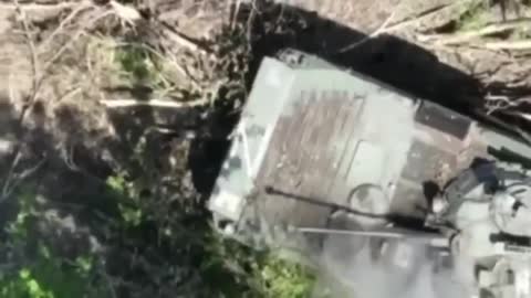 Ukrainian SOF destroyed a Russian BMP-2 using drone-dropped munition