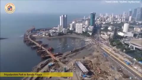 Latest Drone View of Mumbai Coastal road projects