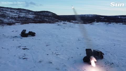 Moscow shows mobilised Russians soldiers training with live artillery in freezing Murmansk