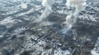 TOS-1A work on the positions of the Armed Forces of Ukraine in Marinka