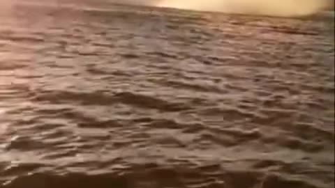 Magnicifent waterspout spoted on the kama river ,russia