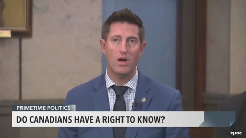 Liberal MP Ryan Turnbull dodges eye contact while answering questions on Foreign Interference