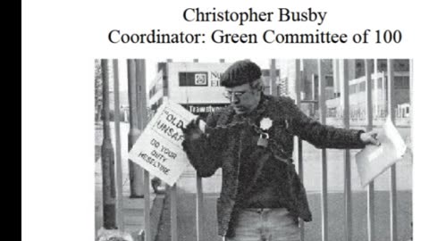 Chris Busby on Green Committee of 100 Petra Kelly pesticides and 1995 St Georges Hill action