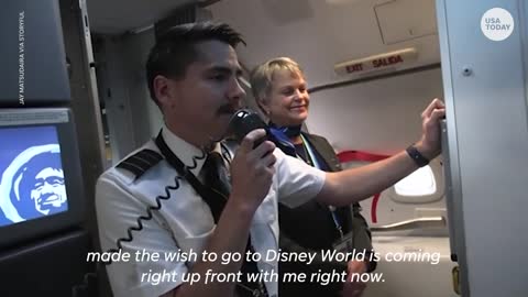 Make-A-Wish recipient, daughter of pilots joins flight to Disney World