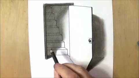 The Door Illusion - Magic Perspective with Pencil - Trick Art Drawing