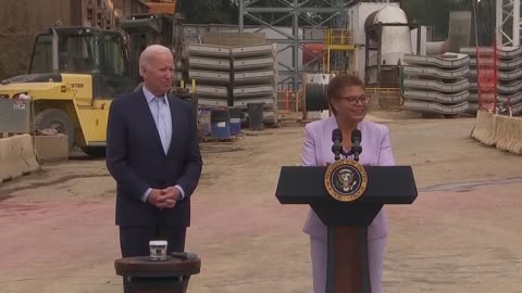 Joe Biden visits LA subway to address new infrastructure investment