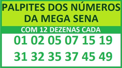 PALPITES DOS NÚMEROS DA MEGA SENA COM 12 DEZENAS a8 a9 ba bb bc bd be bf bg bh bi bj bk bl bm bn bo