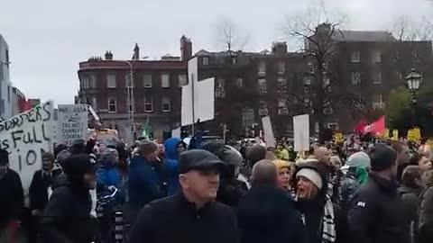Protesters in Ireland against population replacement as the immigrant population is at 50%!