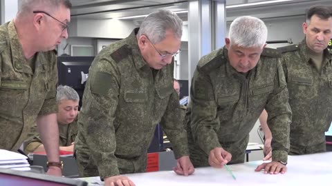 Sergei Shoigu inspected a forward control centre of the Zapad Group of Forces