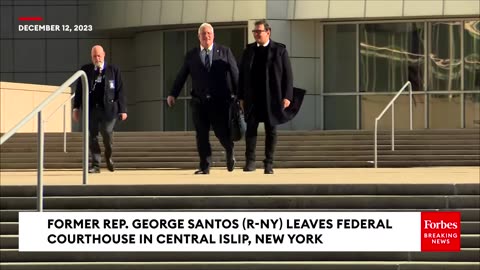 WATCH- Reporters Yell Questions At George Santos As He Leaves Federal Court