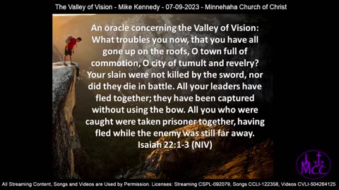 The Valley of Vision - Mike Kennedy - 07-09-2023 - Minnehaha Church of Christ