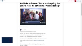 Real American - Kari Lake Is Considering A Run For Senate!