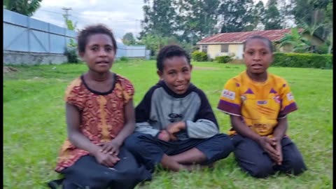 three Beautiful Kids From Papua New Guinea