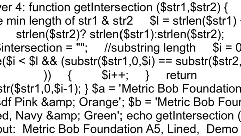 First segment of an intersection between two strings