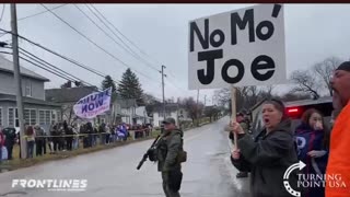 Locals have started chanting “No More Joe” as they await Trump’s arrival to East Palestine