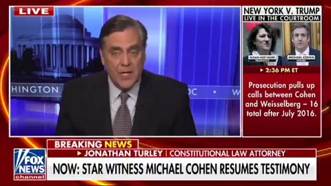 Jonathan Turley the testimony of Michael Cohenand no evidence that Trump committed any crime.