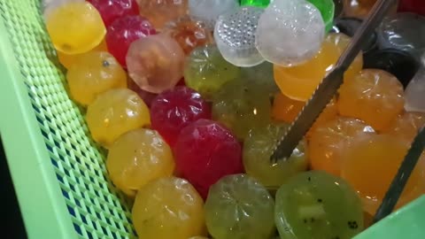 Thailand Street Food Colorful Jelly in Chiang Mai