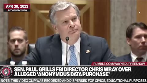 Rand Paul can't get any answers from Dirt Bag FBI Director Chris Wray