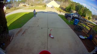 Kiddo Having a Bad Day and Mom Drives Over Scooter