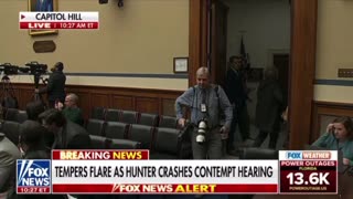 Hunter Biden walks out of his oversight hearing when MTG starts talking.